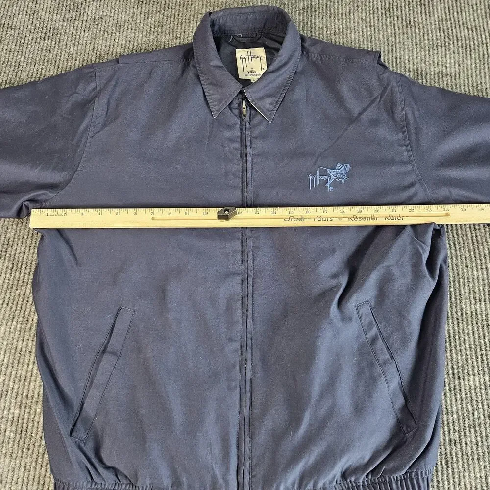 Guy Harvey Navy Blue Zip-Up Jacket with Embroidered Logo - Picture 6 of 12